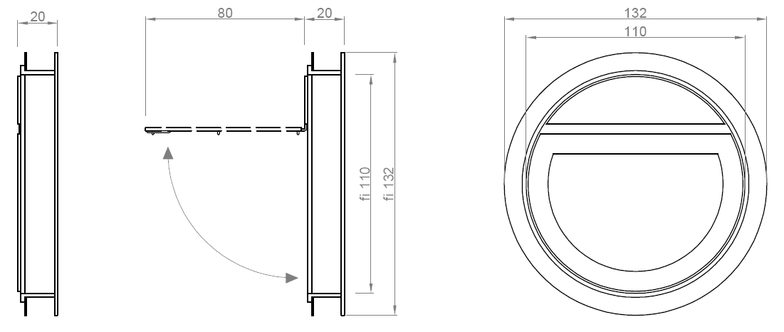 Szczelna klapa zwrotna z magnesem do okapu kuchennego Berger Ventilatoren fi 125 zielona rys1