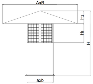 Wyrzutnia dachowa prostokątna typ A 400x630mm