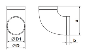 Kolano okrągłe 90°/ Ø150 mm,