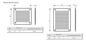 Osłona metalowa skośna 165x230 mm z siatką, grafit.