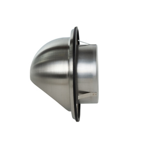 Czerpnia wyrzutnia ścienna okrągła Ø160 z okapnikiem stal nierdzewna.