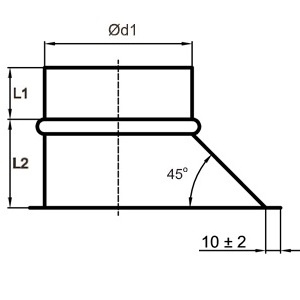 Sztucer, króciec cylindryczny bez uszczelki Ø500mm