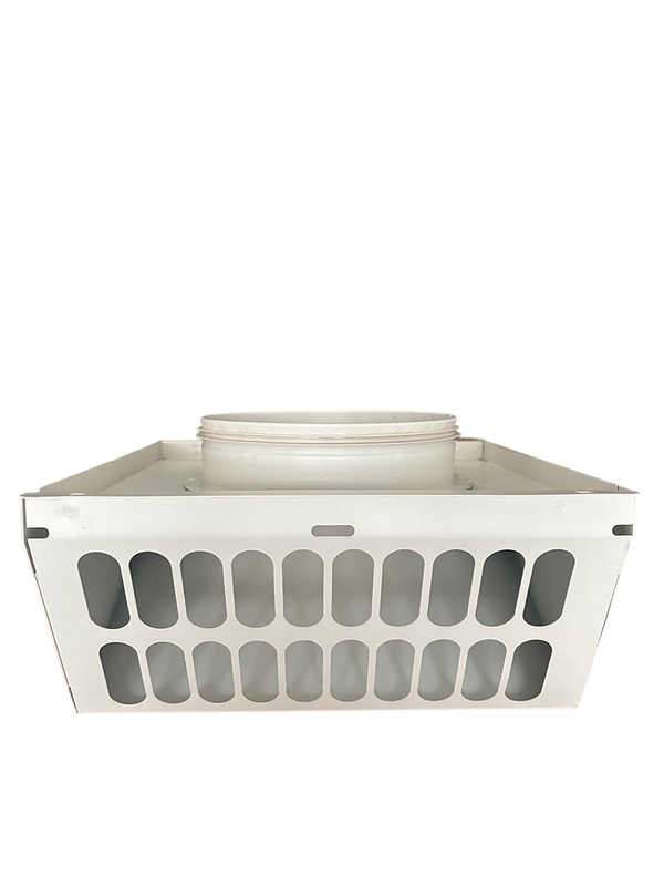 Czerpnia, wyrzutnia powietrza pionowa fi 200 biała z okapnikiem, kratka elewacyjna