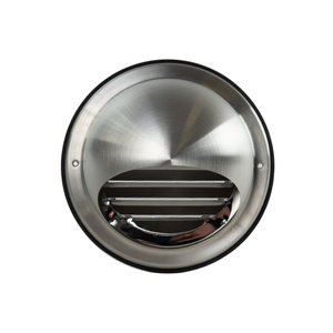 Czerpnia wyrzutnia ścienna okrągła Ø160 z okapnikiem stal nierdzewna.