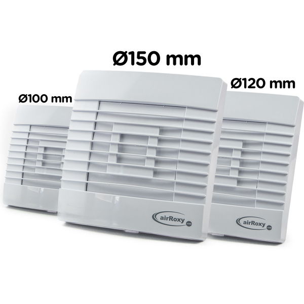 Wentylator łazienkowy, ścienny pRestige Ø100 wersja z czujnikiem ruchu i wyłącznikiem czasowym.