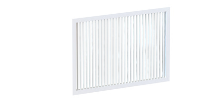 Kratka wentylacyjna 425x225mm z pojedynczym rzędem kierownic usytuowanych pionowo
