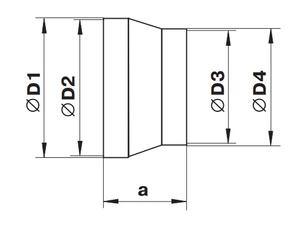 Redukcja okrągła Ø150 mm/125 mm.
