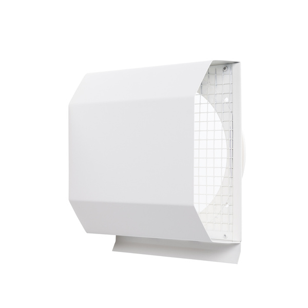 Czerpnia, wyrzutnia powietrza trapezowa fi 200 biała z okapnikiem