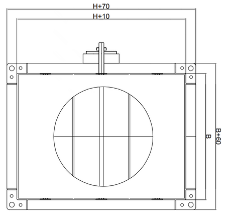 Przepustnica w wielopłaszczyznowa z króćcem okrągłym z uszczelką Ø800mm