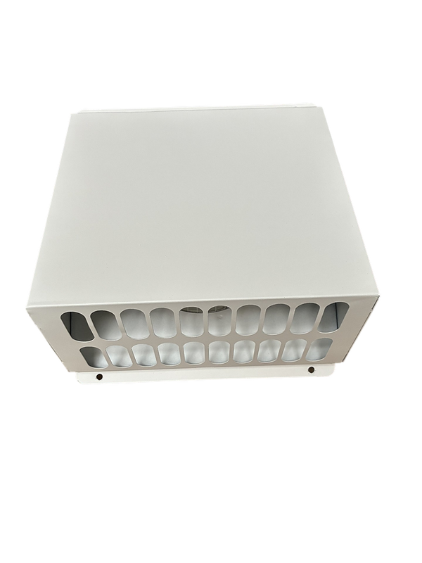 Czerpnia, wyrzutnia powietrza pionowa fi 250 biała z okapnikiem, kratka elewacyjna