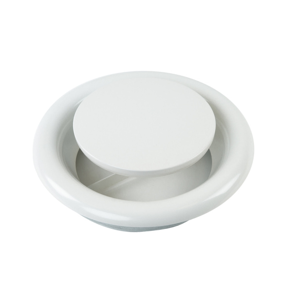 Anemostat wyciągowy z ramką Ø 80 mm, biały-metal