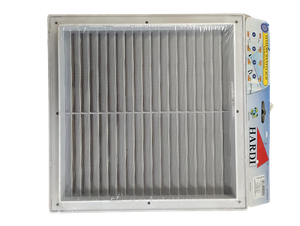 Kratka wentylacyjna 28*28 z siatką skośną i żaluzją.