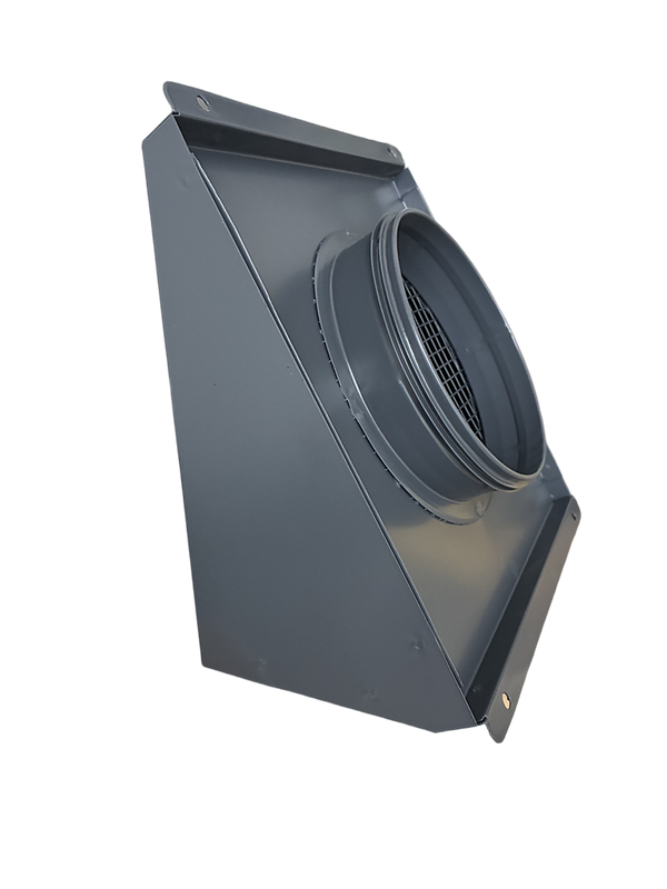 Czerpnia, wyrzutnia powietrza pionowa fi 160 antracyt z okapnikiem, kratka elewacyjna