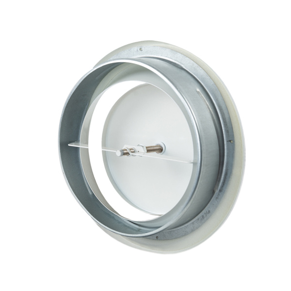 Anemostat wyciągowy z ramką Ø 80 mm, biały-metal