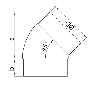 Kolano okrągłe 45°/ Ø125 mm,