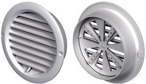 Kratka wentylacyjna okrągła regulowana z kołnierzem Ø 125 mm, biała