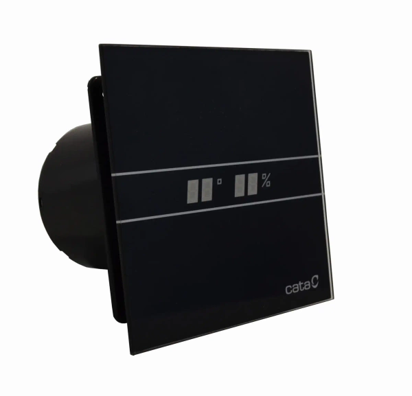 Inteligentny Wentylator łazienkowy CATA E120 GTH czarny LED czujnik wilgotności timer