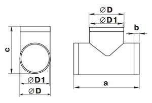 Trójnik okrągły Ø125 mm.