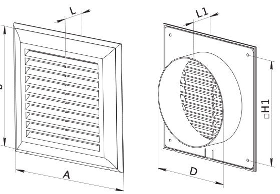 Kratka wentylacyjna 180x250 mm z siatką i kołnierzem prostokątnym 138x208 mm.