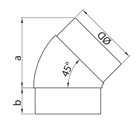 Kolano okrągłe 45°/ Ø125 mm,