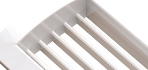 Kratka wentylacyjna do montażu na przewodach Spiro z pojedynczym rzędem kierownic usytuowanych poziomo 1025x75mm