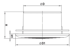 Dyfuzor sufitowy z siatką Ø 125 mm, biały