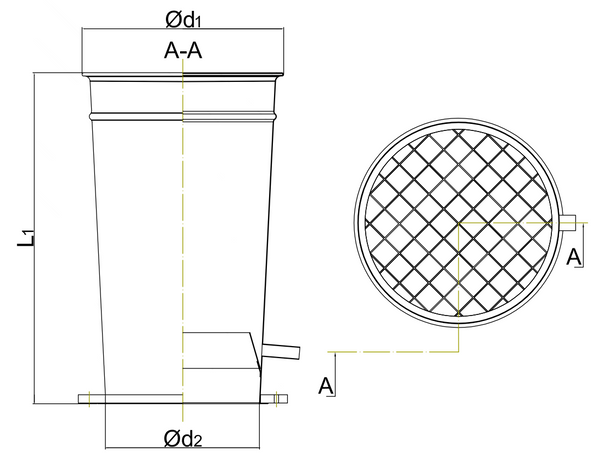 Wyrzutnia dachowa okrągła typ D Ø450mm