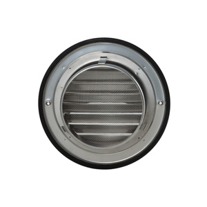 Czerpnia wyrzutnia ścienna okrągła Ø100 z okapnikiem stal nierdzewna.