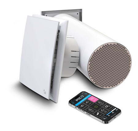 Rekuperator ścienny PICO PRO+45 z czujnikiem wilgotności i czujnikiem CO2 + WiFi